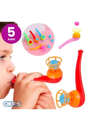 Eğitici Öğretici Çocuk Oyuncaklar Top Üfleme Oyunu Saksafon Oyuncak 5Adet