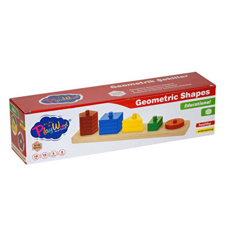 Öğretici Oyuncak Kutulu Ahşap Geometrik Şekiller Kız Erkek Çocuk Eğitici