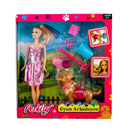 Öğretici Oyuncak Anlily Bebek ve Oyun Arkadaşım Köpek Kız Erkek Çocuk Eğitici