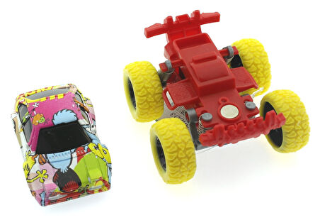 Öğretici Oyuncak Die Cast Çizgi Film Desenli Sarı Teker Araba Kız Erkek Çocuk Eğitici Eğitici Oyu