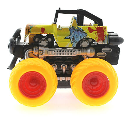 Eğlenceli Oyuncak Die Cast Off Road Dev Sarı Teker Araba Kız Erkek Çocuk Eğiticila