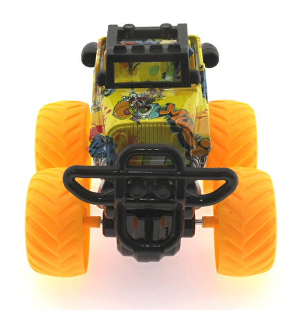 Eğlenceli Oyuncak Die Cast Off Road Dev Sarı Teker Araba Kız Erkek Çocuk Eğiticila