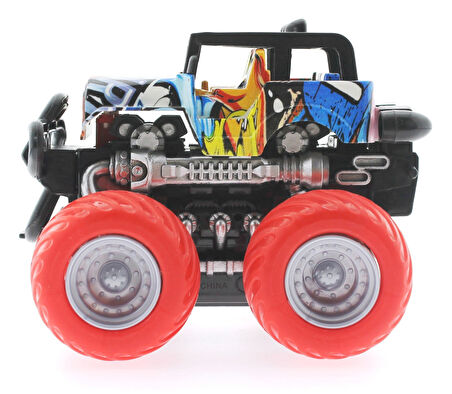 Kız Erkek Çocuk Oyuncak Die Cast Off Road Dev Kırmızı Teker Araba Kız Erkek Çocuk Eğitici Eğitici Oyunca