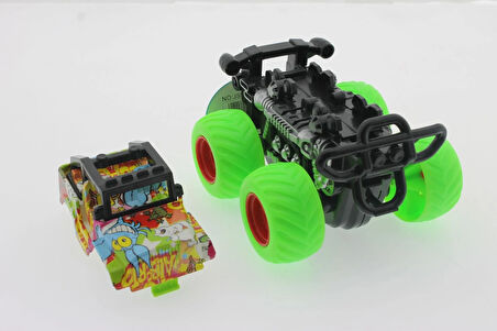 Eğitici Oyuncak Die Cast Off Road Dev Yeşil Teker Araba Kız Erkek Çocuk Eğiticil