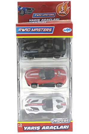 Kız Çocuk Oyuncak Erkek Çocuk Oyuncak Die Cast Metal 3'lü Yarış Arabaları Siyah Araçlı Eğitici Oyunc