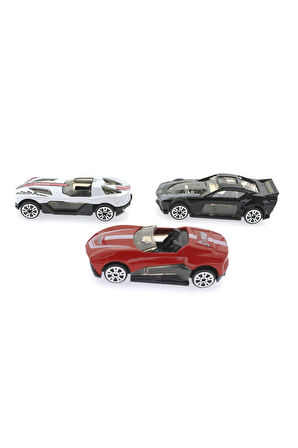 Kız Çocuk Oyuncak Erkek Çocuk Oyuncak Die Cast Metal 3'lü Yarış Arabaları Siyah Araçlı Eğitici Oyunc