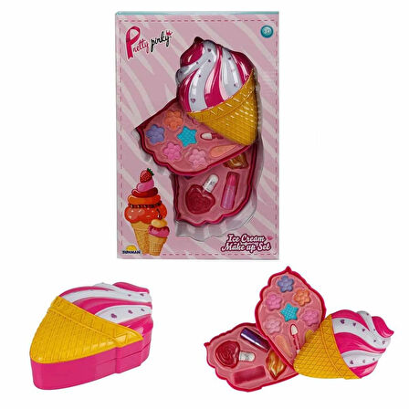 Kız Erkek Çocuk Oyuncak Dondurma Şekilli 2 Katlı Makyaj Güzellik Seti Kız Erkek Çocuk Eğitici Eğitici Oy