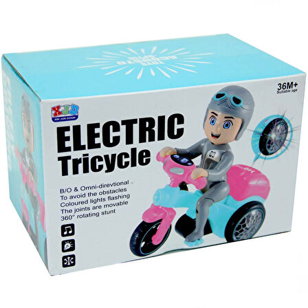 Öğretici Oyuncak Electric Tricycle Pilli Işıklı Sesli Motorsiklet Kız Erkek Çocuk Eğitici Eğitici