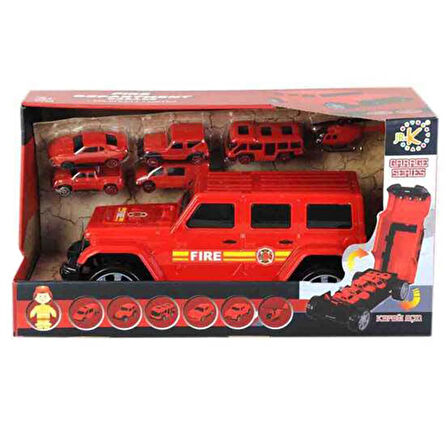 Kız Erkek Çocuk Oyuncak Kutulu İtfaiye Jeep Oyun Seti Kız Erkek Çocuk Eğitici