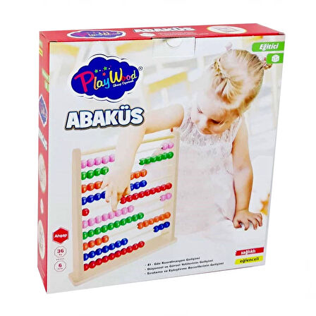 Eğlenceli Oyuncak Playwood Kutuda Ahşap Büyük Abaküs Kız Erkek Çocuk Eğitici