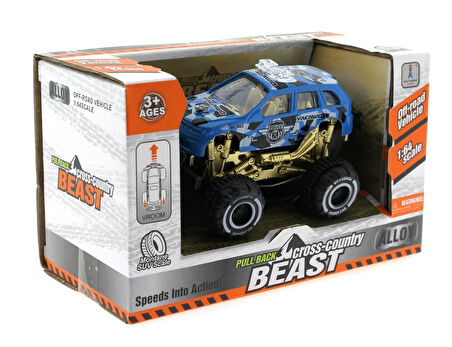 Kız Erkek Çocuk Oyuncak Çek Bırak Mini Off Road Mavi Polis Aracı Kız Erkek Çocuk Eğitici