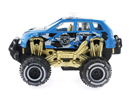 Kız Erkek Çocuk Oyuncak Çek Bırak Mini Off Road Mavi Polis Aracı Kız Erkek Çocuk Eğitici