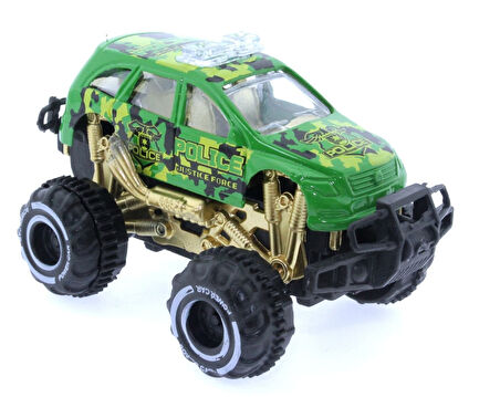 Eğitici Oyuncak Çek Bırak Mini Off Road Yeşil Polis Aracı Kız Erkek Çocuk Eğitici Eğitici Oyunca