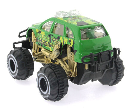 Eğitici Oyuncak Çek Bırak Mini Off Road Yeşil Polis Aracı Kız Erkek Çocuk Eğitici Eğitici Oyunca