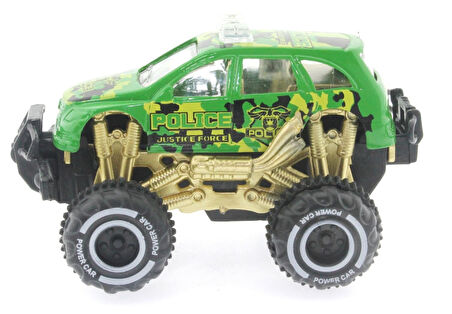 Eğitici Oyuncak Çek Bırak Mini Off Road Yeşil Polis Aracı Kız Erkek Çocuk Eğitici Eğitici Oyunca