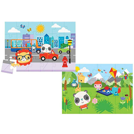 Eğlenceli Oyuncak Fisher Price Baby City Fun & Picnic 2’si 1 Arada Puzzle Kız Erkek Çocuk Eğitici