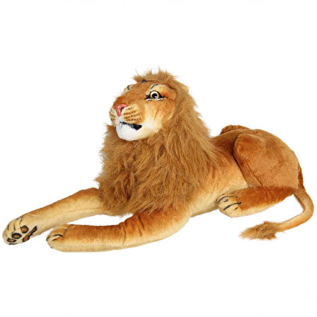 Eğitici Oyuncak Peluş Yatan Aslan 50cm. - SR460 Kız Erkek Çocuk Eğitici