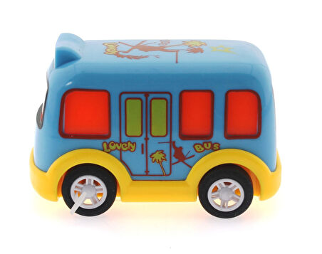 Eğlenceli Oyuncak Çek Bırak Mini Sevimli Mavi Otobüs Kız Erkek Çocuk Eğitici