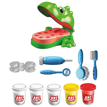 Eğitici Oyuncak Art Craft Dino Dişçi Hamur Seti Kız Erkek Çocuk Eğitici