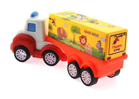 Öğretici Oyuncak Çek Bırak Mini Sevimli Sarı Tır Kız Erkek Çocuk Eğitici