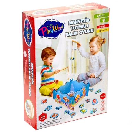 Eğlenceli Oyuncak Playwood Ahşap Manyetik Balık Tutma Oyunu Kız Erkek Çocuk Eğitici Eğitici Oyunca