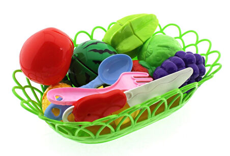 Kız Erkek Çocuk Oyuncak Sepette Kesilebilir Meyveler Kız Erkek Çocuk Eğitici