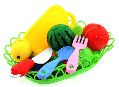 Kız Erkek Çocuk Oyuncak Sepette Kesilebilir Meyveler Kız Erkek Çocuk Eğitici