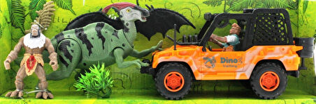 Eğitici Oyuncak Dinozor Avcısı Jeepli Oyun Seti Kız Erkek Çocuk Eğitici