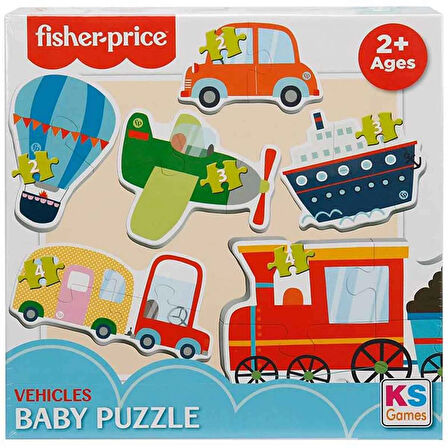 Öğretici Oyuncak KS Fisher Price Baby Vehicles 6 in 1 Puzzle Kız Erkek Çocuk Eğitici Eğitici Oyun