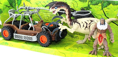 Eğlenceli Oyuncak Dinozor Avcısı Buggyli Oyun Seti Kız Erkek Çocuk Eğitici
