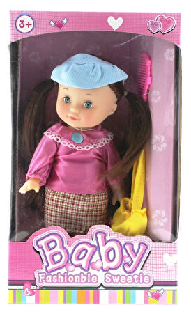 Öğretici Oyuncak Pembe Saten Elbiseli Et Bebek Kız Erkek Çocuk Eğitici