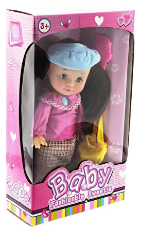 Öğretici Oyuncak Pembe Saten Elbiseli Et Bebek Kız Erkek Çocuk Eğitici