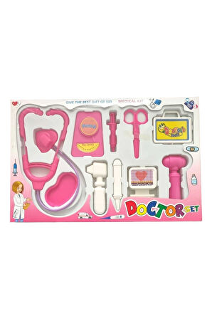 Eğitici Öğretici Çocuk Oyuncaklar Doktor Seti Oyuncak Pembe