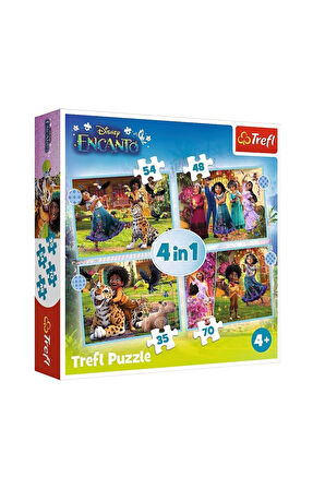 Kız Çocuk Oyuncak Erkek Çocuk Oyuncak PUZZLE-34615 Encanto 4IN1 Puzzle Eğitici Oyuncaklar