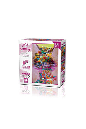 Kız Çocuk Oyuncak Erkek Çocuk Oyuncak KS Puzzle 1000 Parça Art Gallery Fishermen Series II Eğitici O