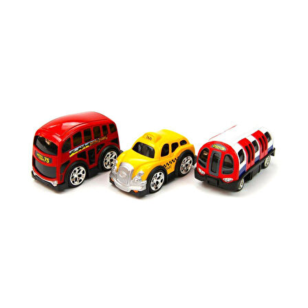 Eğlenceli Oyuncak 78482 CEKBIRAK 4İNCH 3PCS SEHİR ARACLARI Kız Erkek Çocuk Eğitici