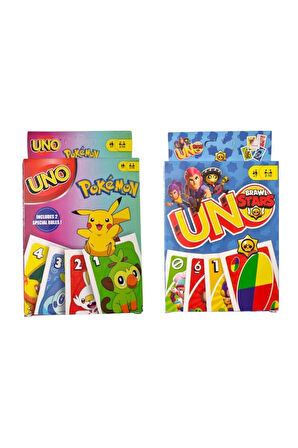Eğitici Öğretici Çocuk Oyuncaklar Squid Game 2 Gonggi 5 Taş Pokemon Uno ve Brawl Stars Uno Oyun Kart