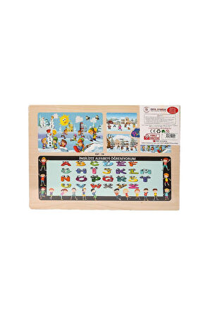 Kız Çocuk Oyuncak Erkek Çocuk Oyuncak ONY-109-110-111-112 Ahşap Eğitici Çocuk Puzzle -Kış Mevsimi Eğ