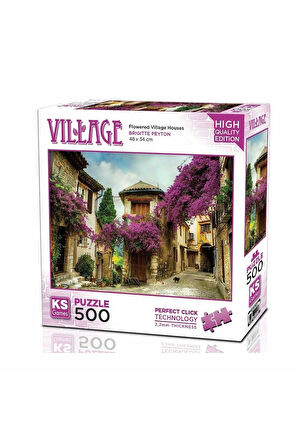 Kız Çocuk Oyuncak Erkek Çocuk Oyuncak 20062Flowered Village Houses 500 Parça Puzzle Eğitici Oyuncakl