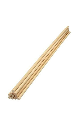 Eğitici Öğretici Çocuk Oyuncaklar 100Adet Ahşap Yuvarlak Çubuk 30cm X 4mm