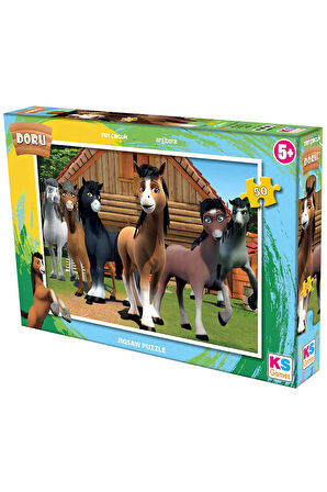 Kız Çocuk Oyuncak Erkek Çocuk Oyuncak KS Games Doru 50 Parça Puzzle Eğitici Oyuncaklar