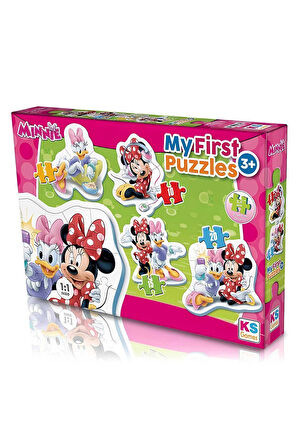 Kız Çocuk Oyuncak Erkek Çocuk Oyuncak KS Games Minnie My First Puzzle 4 in 1 Eğitici Oyuncaklar