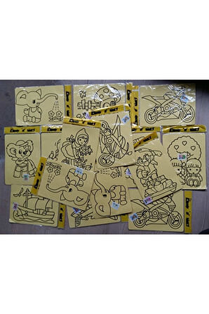 Eğitici Öğretici Çocuk Oyuncaklar 5Adet Kum Boyama Seti Kumla Resim Çizme Oyunu