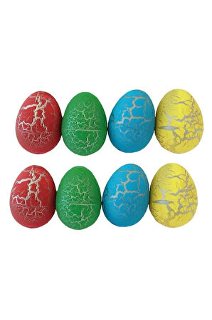 Eğitici Öğretici Çocuk Oyuncaklar 6Adet BÜYÜK BOY 6Cm Islanınca Çatlayıp Büyüyen Dinozor Yumurtası O