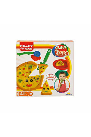 Kız Çocuk Oyuncak Erkek Çocuk Oyuncak Crafy Çılgın Pizza Oyun Hamuru Seti 200 g 10 Parça Eğitici Oyu