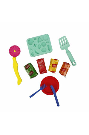 Kız Çocuk Oyuncak Erkek Çocuk Oyuncak Crafy Çılgın Pizza Oyun Hamuru Seti 200 g 10 Parça Eğitici Oyu