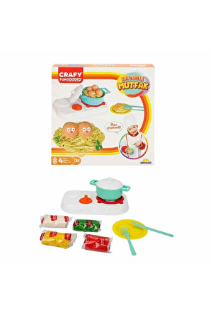 Crafy Sevimli Mutfak 200 g 10 Parça Kız Çocuk Erkek Çocuk Oyuncak Eğitici Oyuncaklar