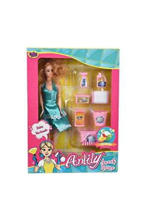 Kız Çocuk Oyuncak Erkek Çocuk Oyuncak Oydaş Kutuda Anlily Temizlik Setli Bebek 2442 Eğitici Oyuncakl
