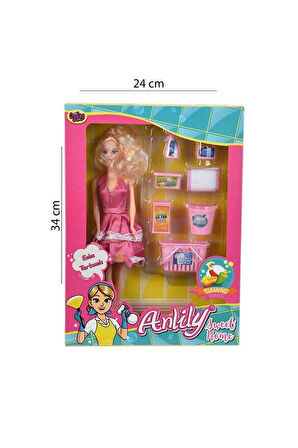 Kız Çocuk Oyuncak Erkek Çocuk Oyuncak Oydaş Kutuda Anlily Temizlik Setli Bebek 2442 Eğitici Oyuncakl
