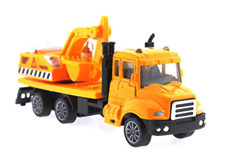 Eğlenceli Oyuncak Çek Bırak Metal Mini Sarı Kepçe Kız Erkek Çocuk Eğitici